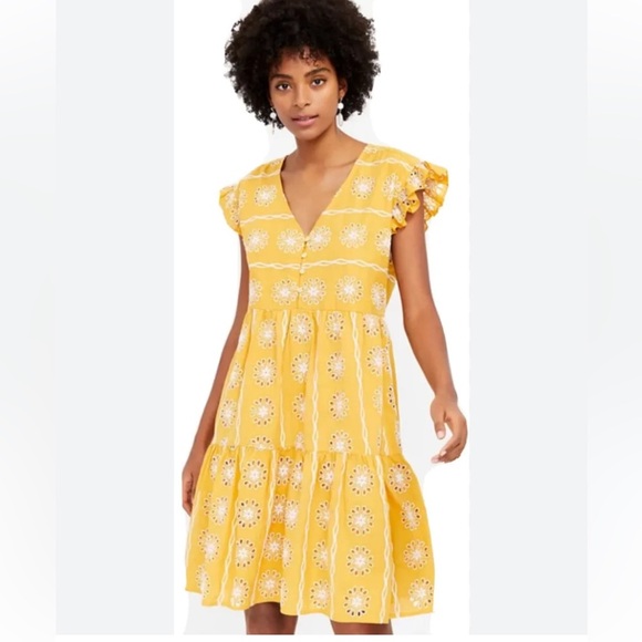 Loft Eyelet Mustard Embroidered Dress Oversize
Medium Floral Cottage coquette - Picture 1 of 15